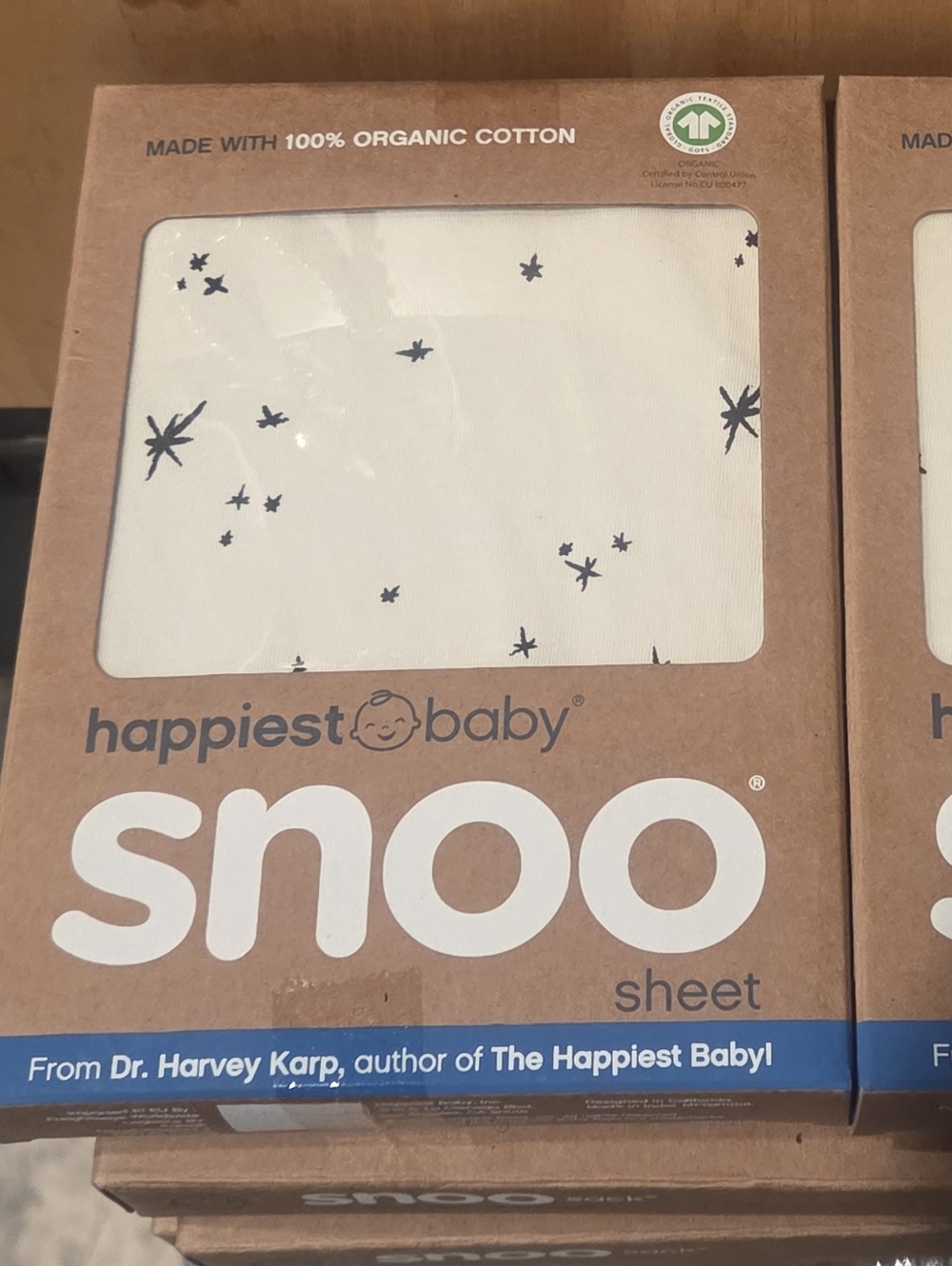 BRAND NEW (Set of 2) SNOO Organic Cotton Sheets - Ivory Galaxy Stars